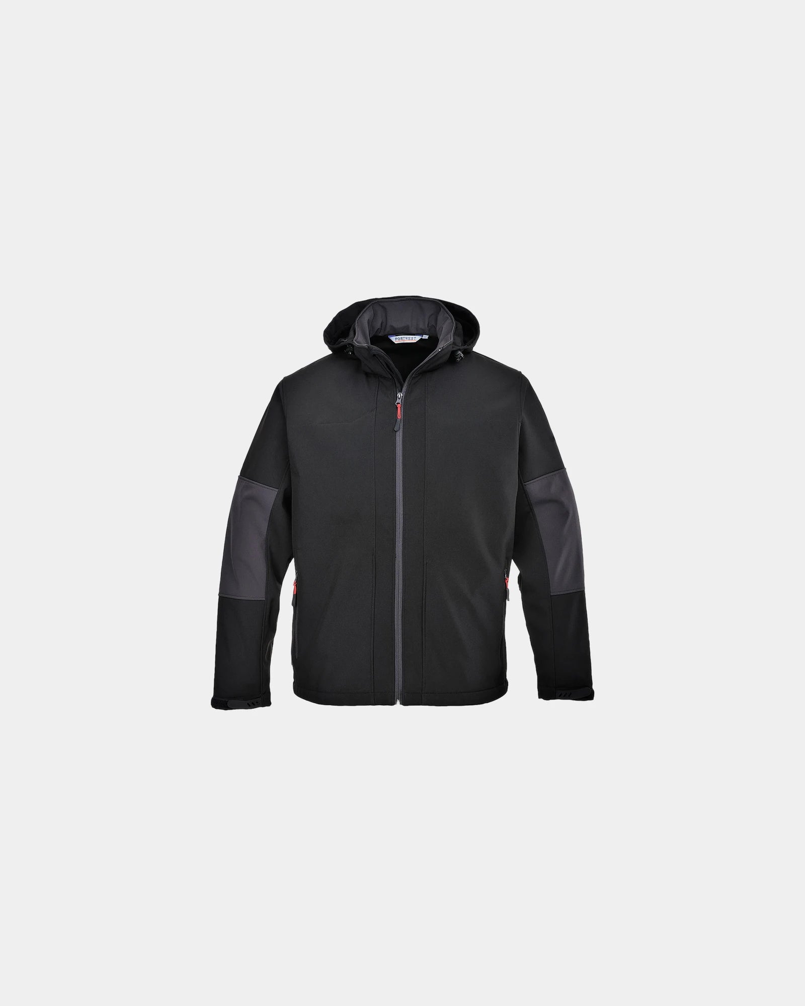 Giacca softshell con cappuccio 310 g/m² da personalizzare - Nero-Blu Cielo